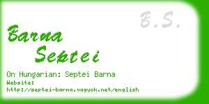 barna septei business card